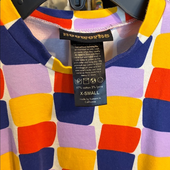 Nooworks Multicolor Checker Puff-Sleeve Top - Picture 2 of 4